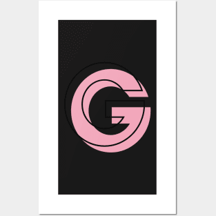 G Letter Initial Monogram Girly Pink Minimal Posters and Art